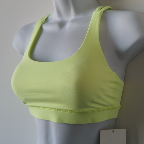 NWT LULULEMON FLFH Bright Yellow Luxtreme Fabric B/C Cup All Sport Energy Bra 4 - Picture 1 of 6